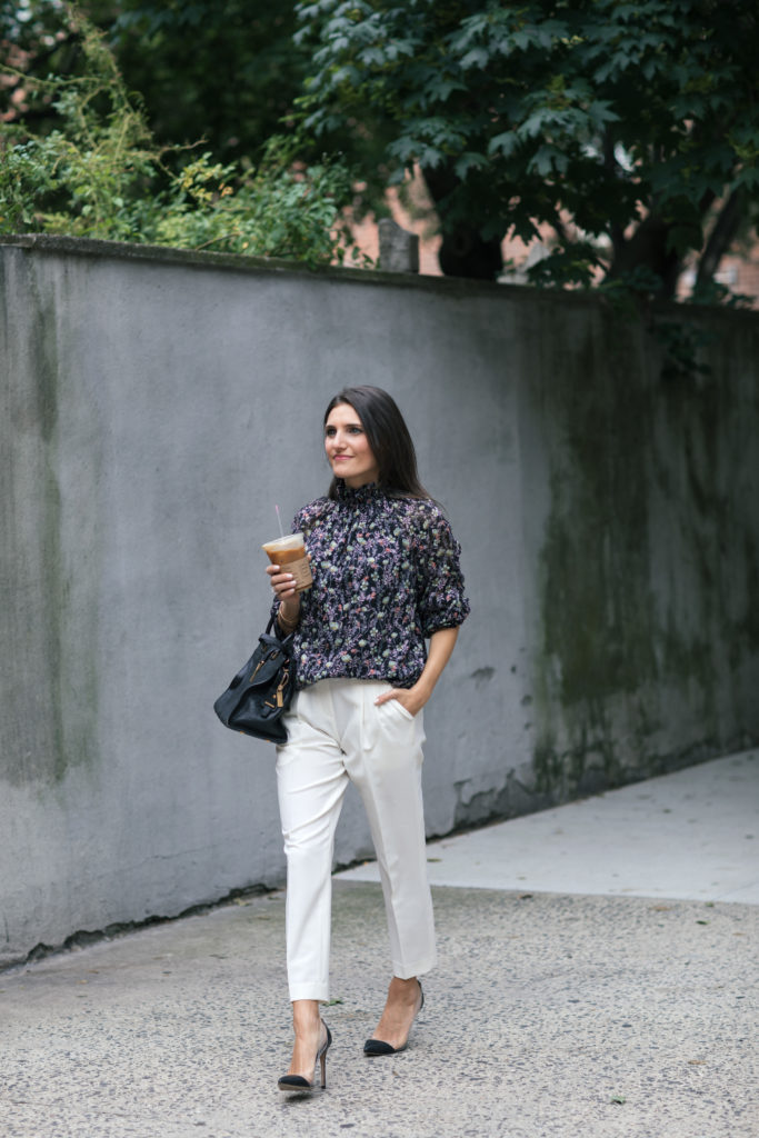 Black blouse clearance and white pants