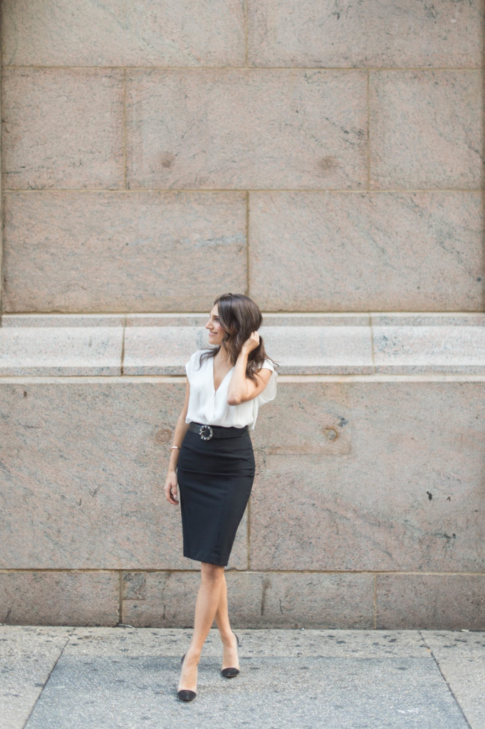 black pencil skirt interview outfit