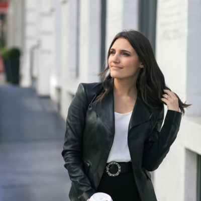 how to style your leather jacket for the office